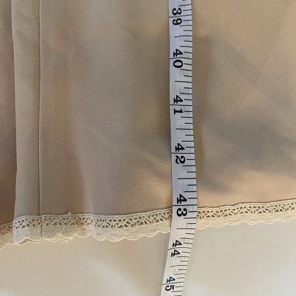 Fairy Goddess Dress Fairytale Ethereal Gown Tan Pleated Bows Romantic Small Midi - Picture 8 of 16